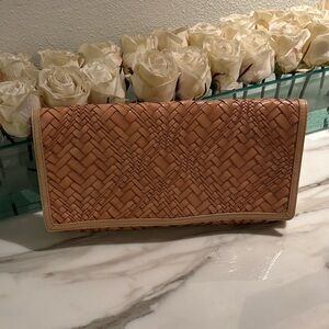 Cole Haan Tan Woven Clutch